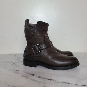 Frye Natalie Short Engineer Charcoal Ankle Bootie 6 New With Box